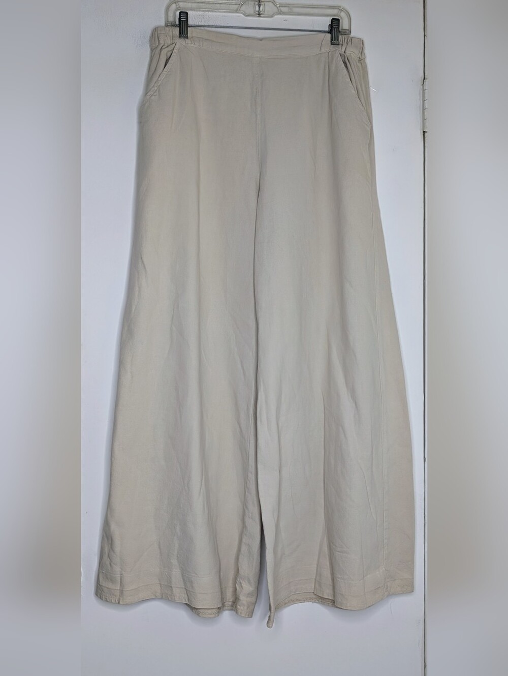 CP Shades Wendy Wide Leg Pant Cream 100% Cotton Size Large - Picture 2 of 5